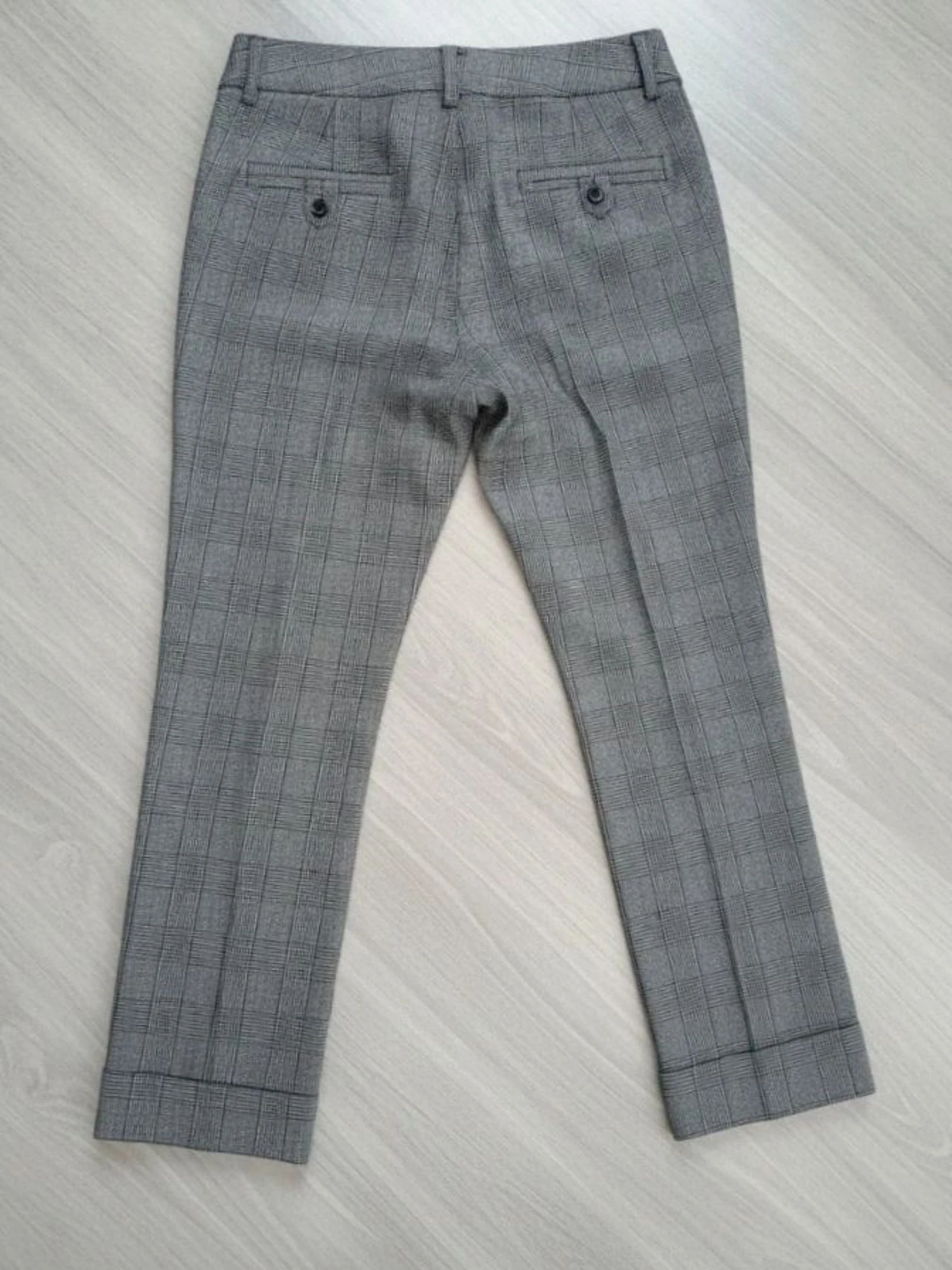 C&A Glen Plaid getailleerde grijze corporate old money chinobroek – photo 9